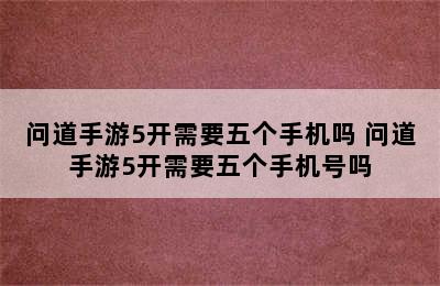 问道手游5开需要五个手机吗 问道手游5开需要五个手机号吗